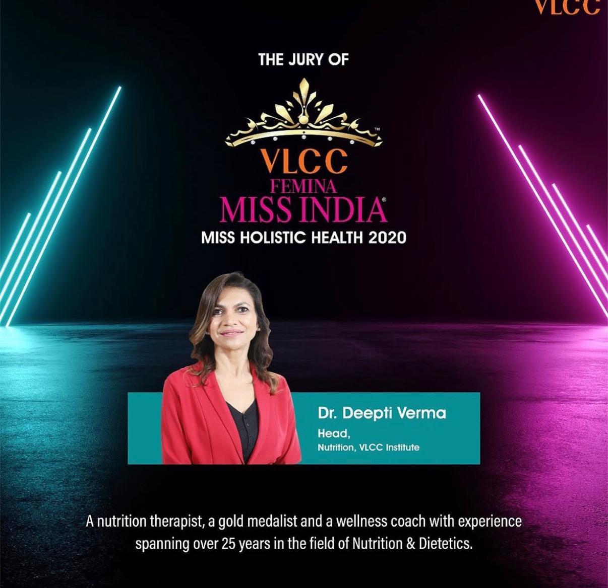 Dr. Deepti Verma on the jury of VLCC Femina Miss India, Miss Holistic Health 2020
